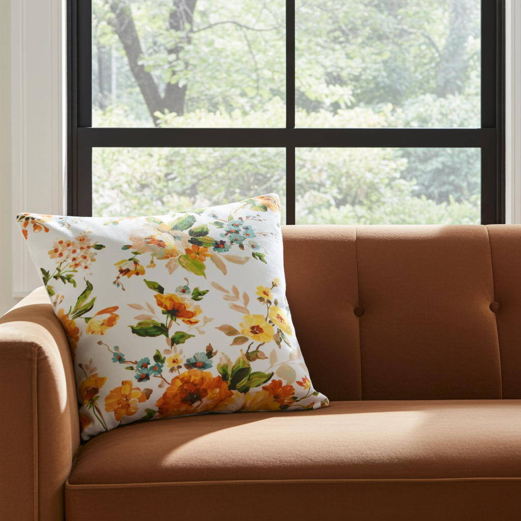 Kissenhülle Aquarell Frühlingshauch - Farrow Flower 50x50 cm