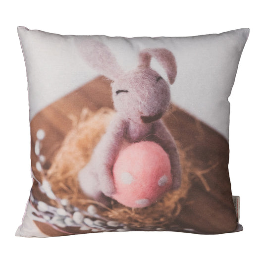 Kissenhülle mit süßem Hasen und Osterei - Sweet Bunny 45x45 cm