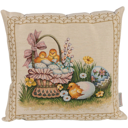 Gobelin Kissenhülle Kükenglück 45x45 cm