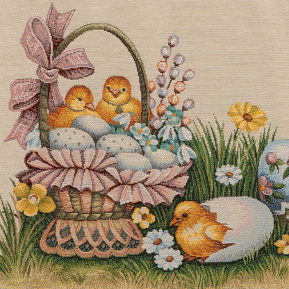 Gobelin Kissenhülle Kükenglück 45x45 cm
