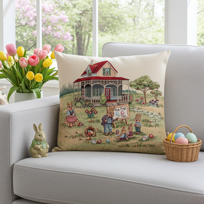 Gobelin Hasenschule 45x45 cm