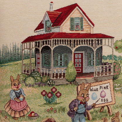 Gobelin Hasenschule 45x45 cm