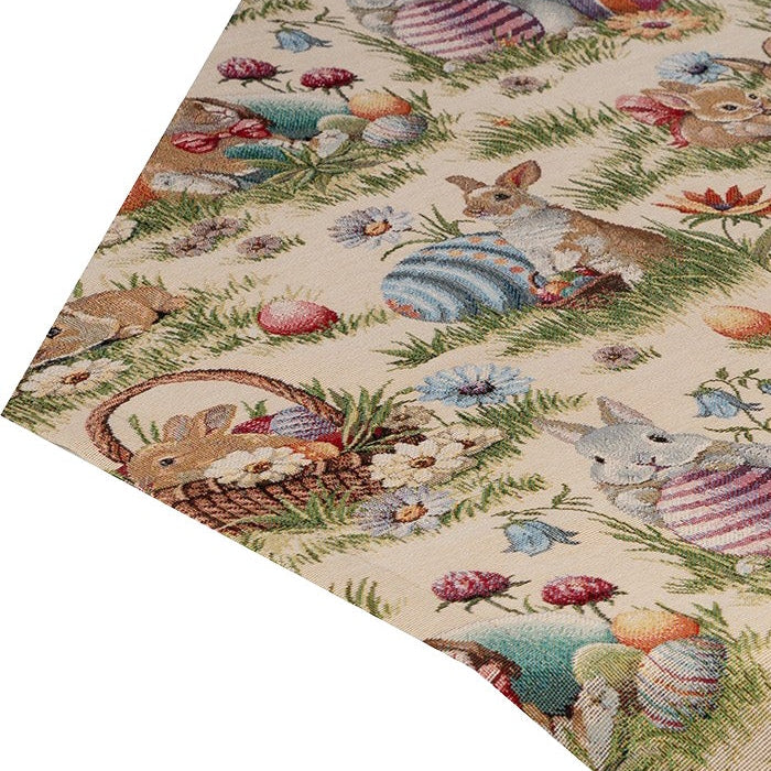Gobelin Mitteldecke Osterhasen Picknick 85x85 cm