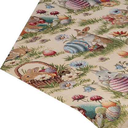 Gobelin Mitteldecke Osterhasen Picknick 85x85 cm