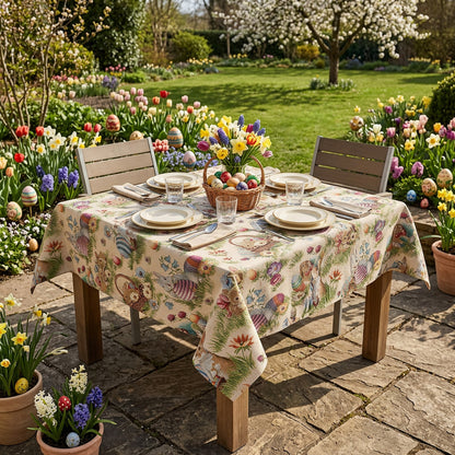 Gobelin Mitteldecke Osterhasen Picknick 85x85 cm