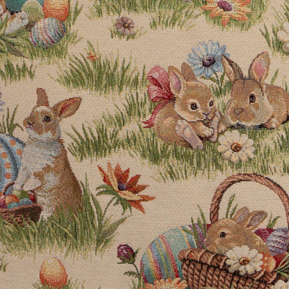 Gobelin Kissenhülle Osterhasen Picknick 60x60 cm