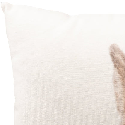 Baumwoll-Gewebe Kissenhülle brauner Hase 45x45 cm