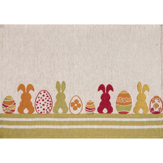Gobelin Tischset mit bunter Hasen- und Eierparade - Silhouette Easter 33x50 cm