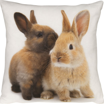 Kissenhülle mit zwei niedlichen Hasenfreunden - Bunny Buddies 45x45 cm