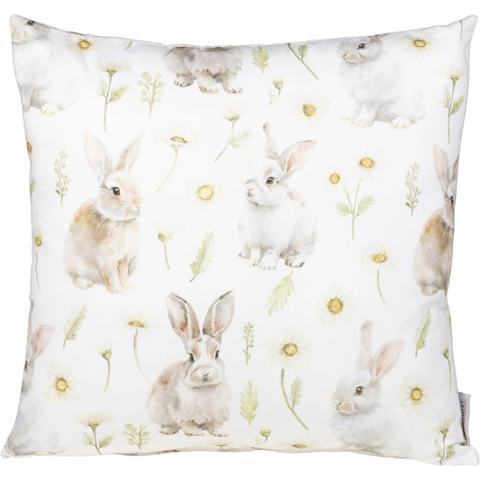 Kissenhülle mit Hasen im Blütenregen - Juma Rabbit 60x60 cm
