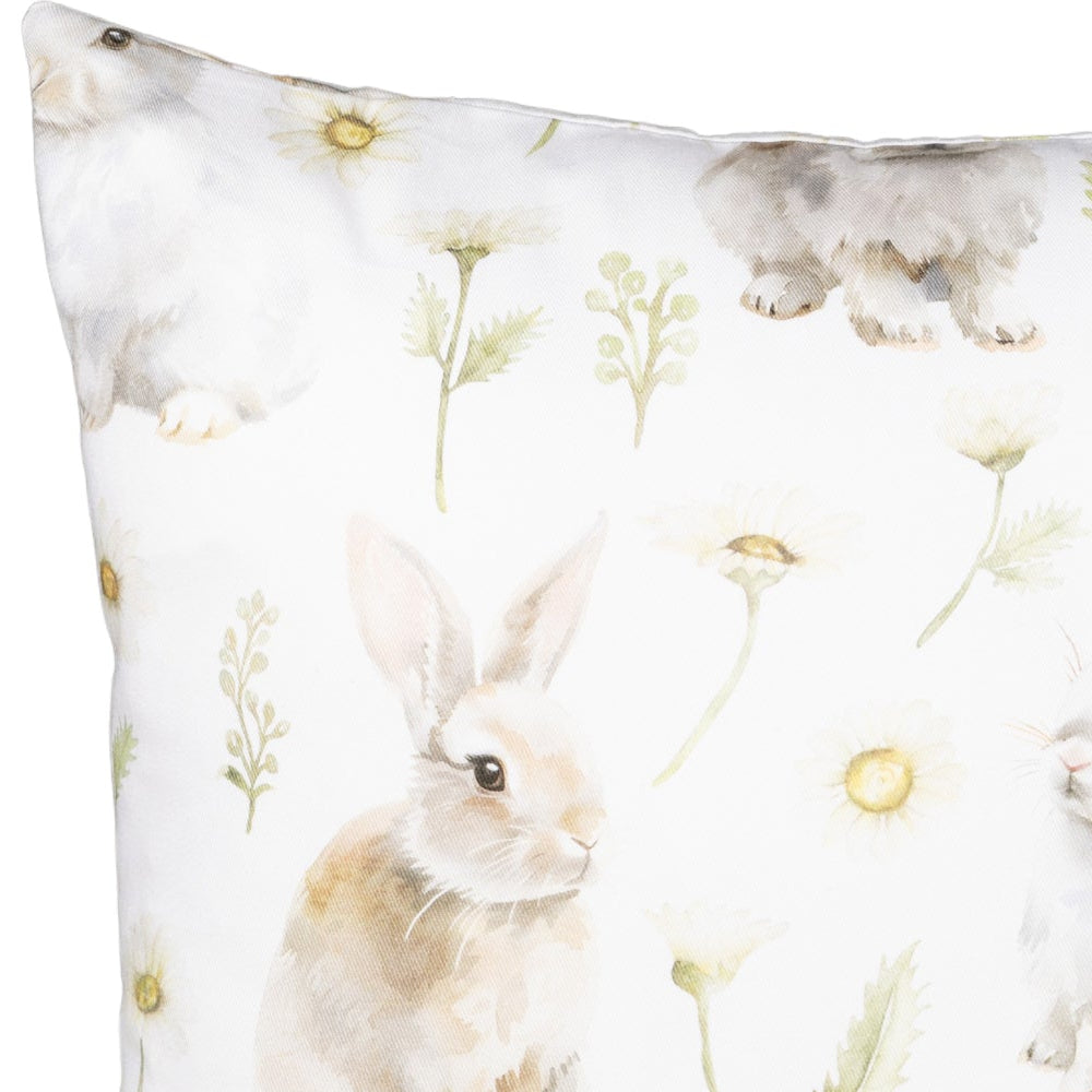 Kissenhülle mit Hasen im Blütenregen - Juma Rabbit 40x40 cm