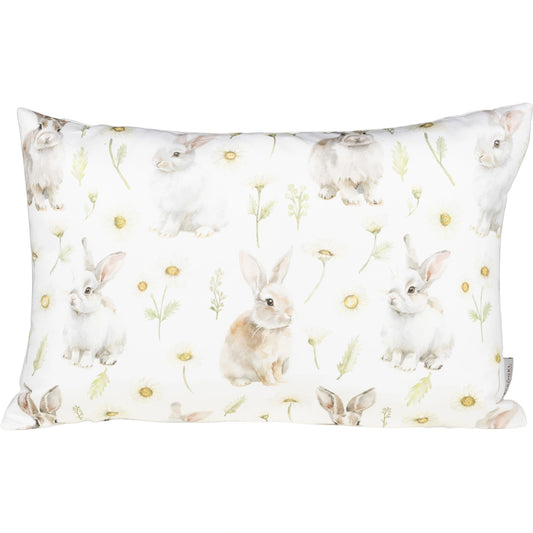 Kissenhülle mit Hasen im Blütenregen - Juma Rabbit 40x60 cm