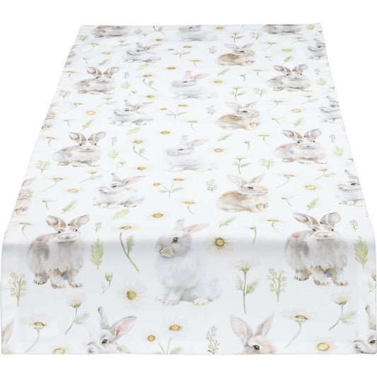 Tischläufer mit Hasen im Blütenregen - Juma Rabbit 40x90 cm
