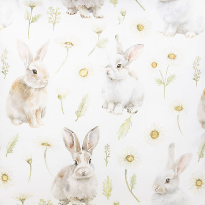 Kissenhülle mit Hasen im Blütenregen - Juma Rabbit 40x40 cm