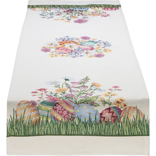 Gobelin Tischband Osterwiese - Easter Flower Eggs 45x140 cm