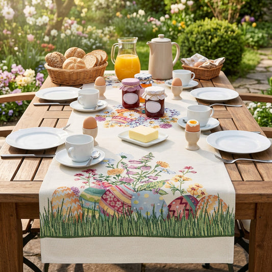 Gobelin Tischband Osterwiese 45x140 cm