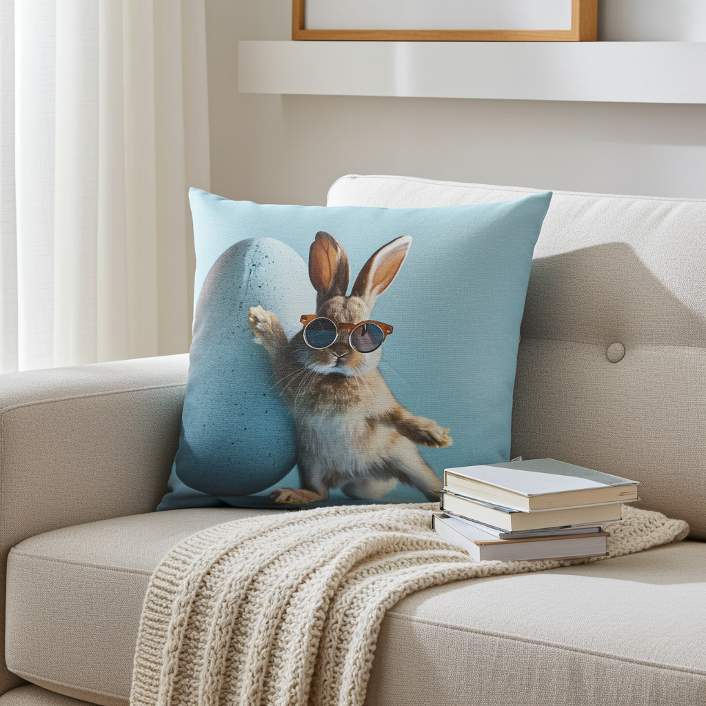 Wendekissenhülle Coolem Hasen und Osterei 45x45 cm