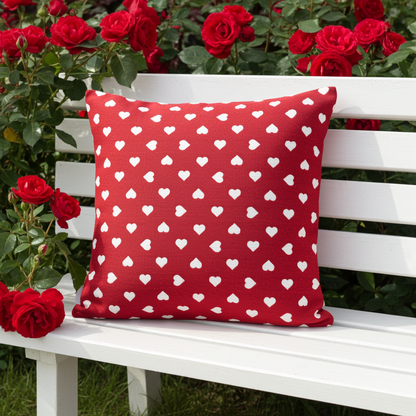Kissenhülle Lieblingsplatz rot - Montana Hearts 50x50 cm
