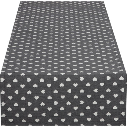 Jacquard Tischläufer Lieblingsplatz grau 40x90 cm