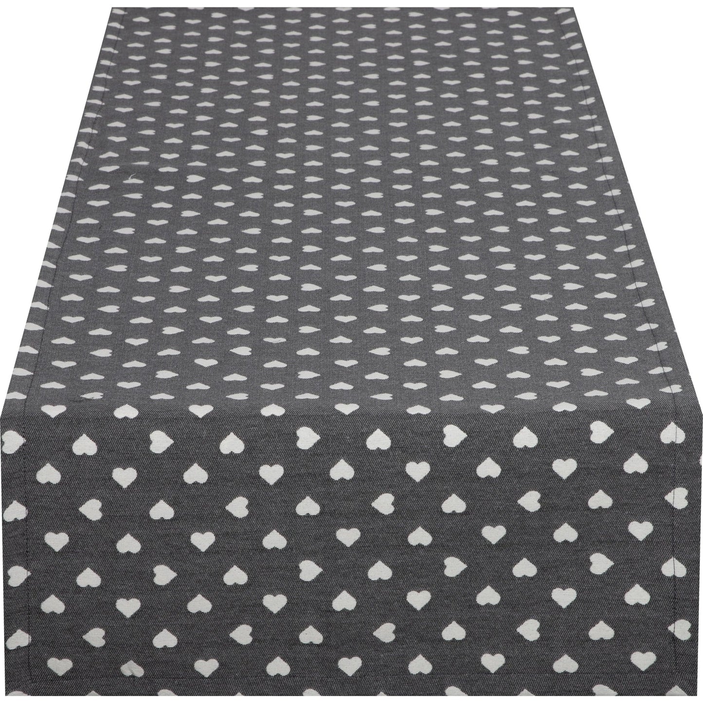 Jacquard Tischband Lieblingsplatz grau 40x180 cm