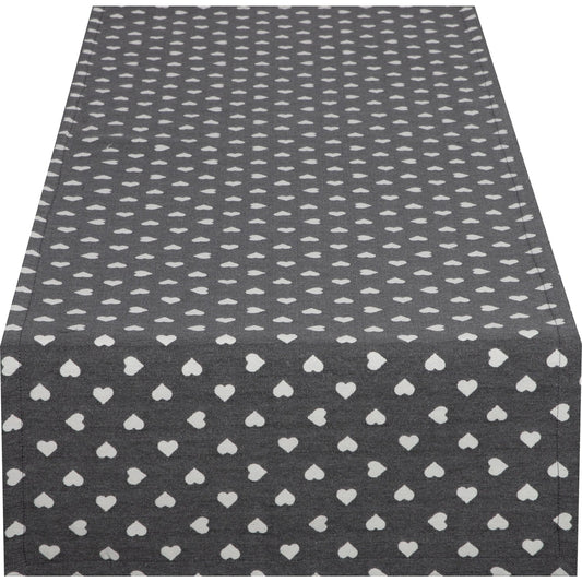 Jacquard Tischband Lieblingsplatz grau 50x150 cm