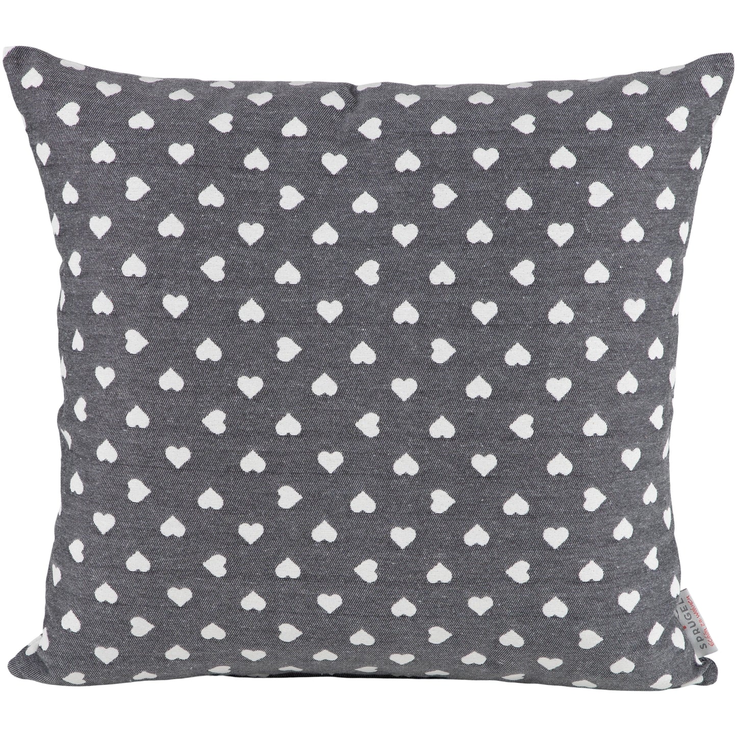 Kissenhülle Lieblingsplatz grau - Montana Hearts 60x60 cm