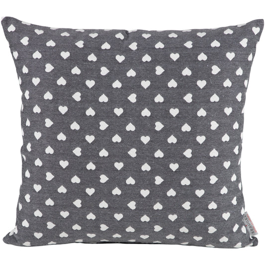 Kissenhülle Lieblingsplatz grau - Montana Hearts 60x60 cm