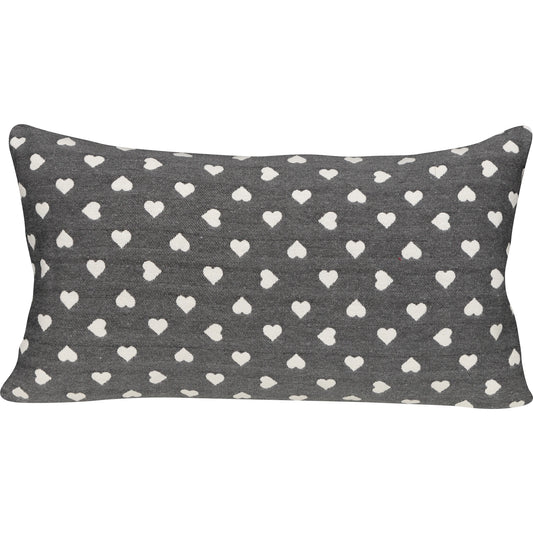 Kissenhülle Lieblingsplatz grau - Montana Hearts 30x50 cm