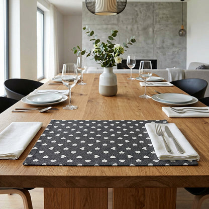 Jacquard Tischset Lieblingsplatz grau 35x50 cm