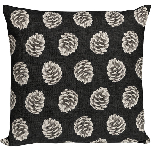 Kissenhülle Kiefernzapfen schwarz - Montana Pine Cone 45x45 cm