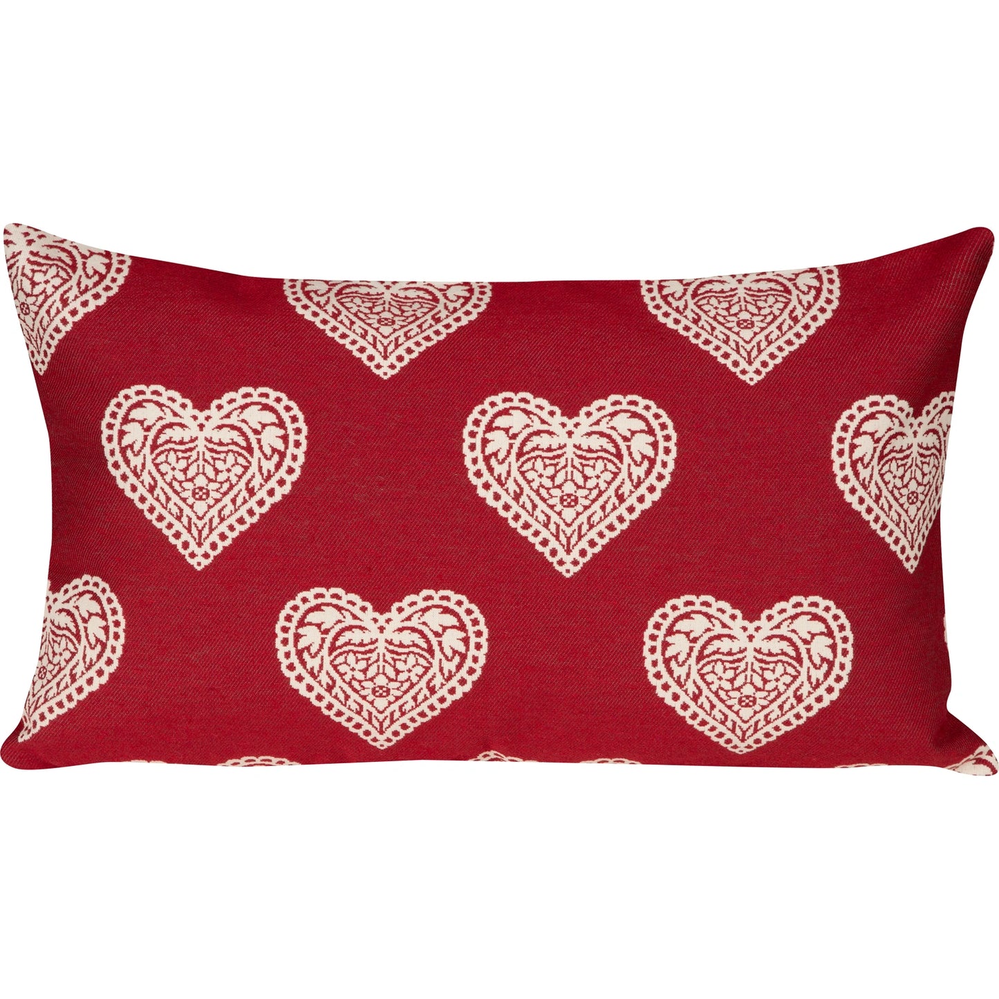 Kissenhülle Ornament Herz rot - Lagundo Hearts 30x50 cm
