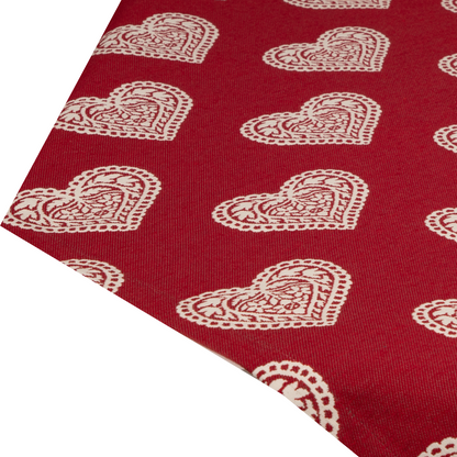 Jacquard Mitteldecke Ornament Herz rot 85x85 cm