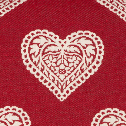 Jacquard Kissenhülle Ornament Herz rot 40x40 cm
