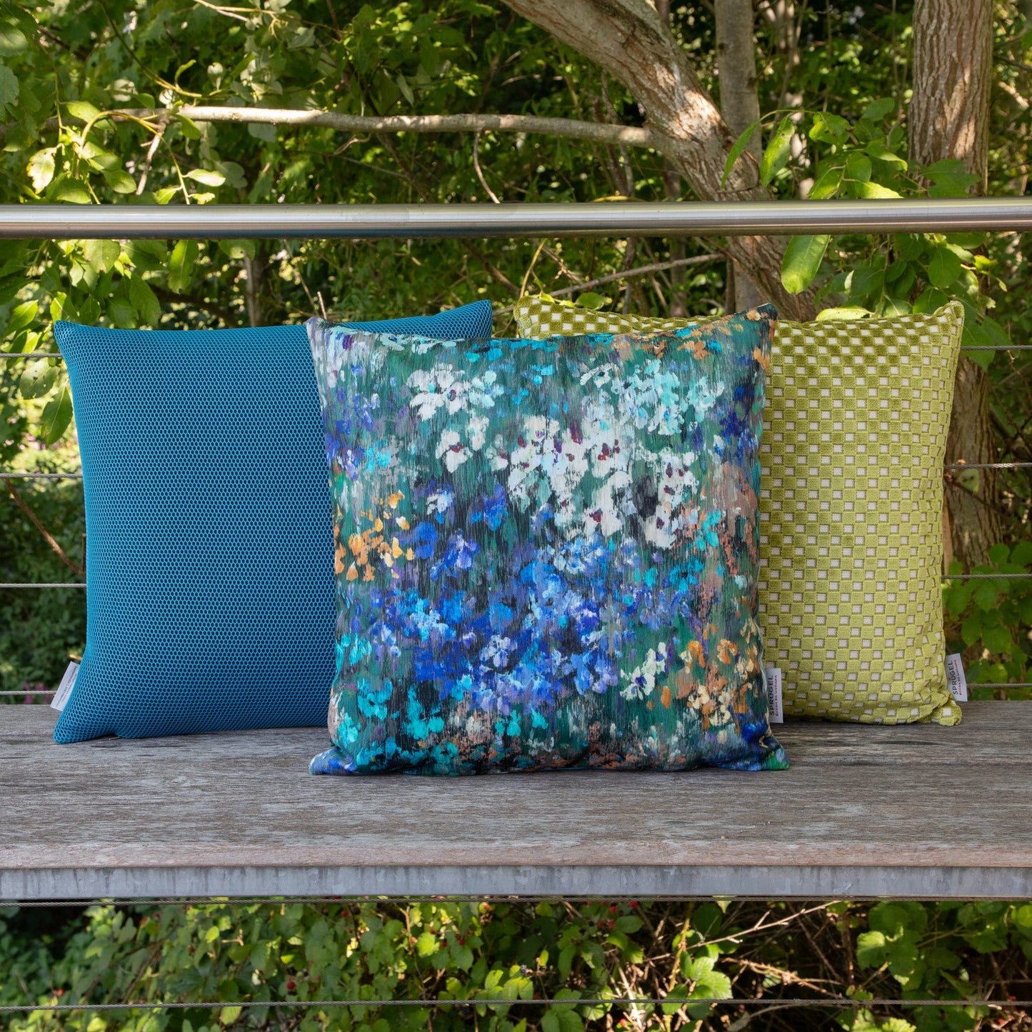 Kissenhülle Petrol-Oase - Morisot Floret 45x45 cm