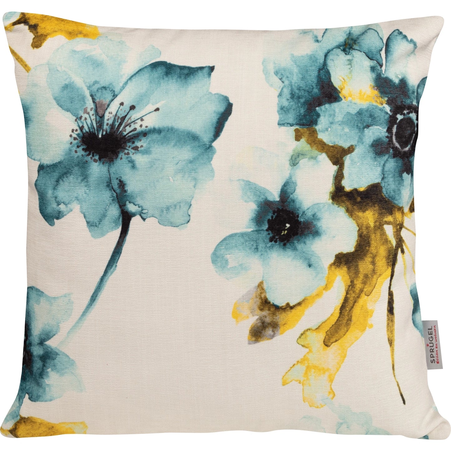 Kissenhülle Blaue Mohnblume - Poemia Batik 60x60 cm