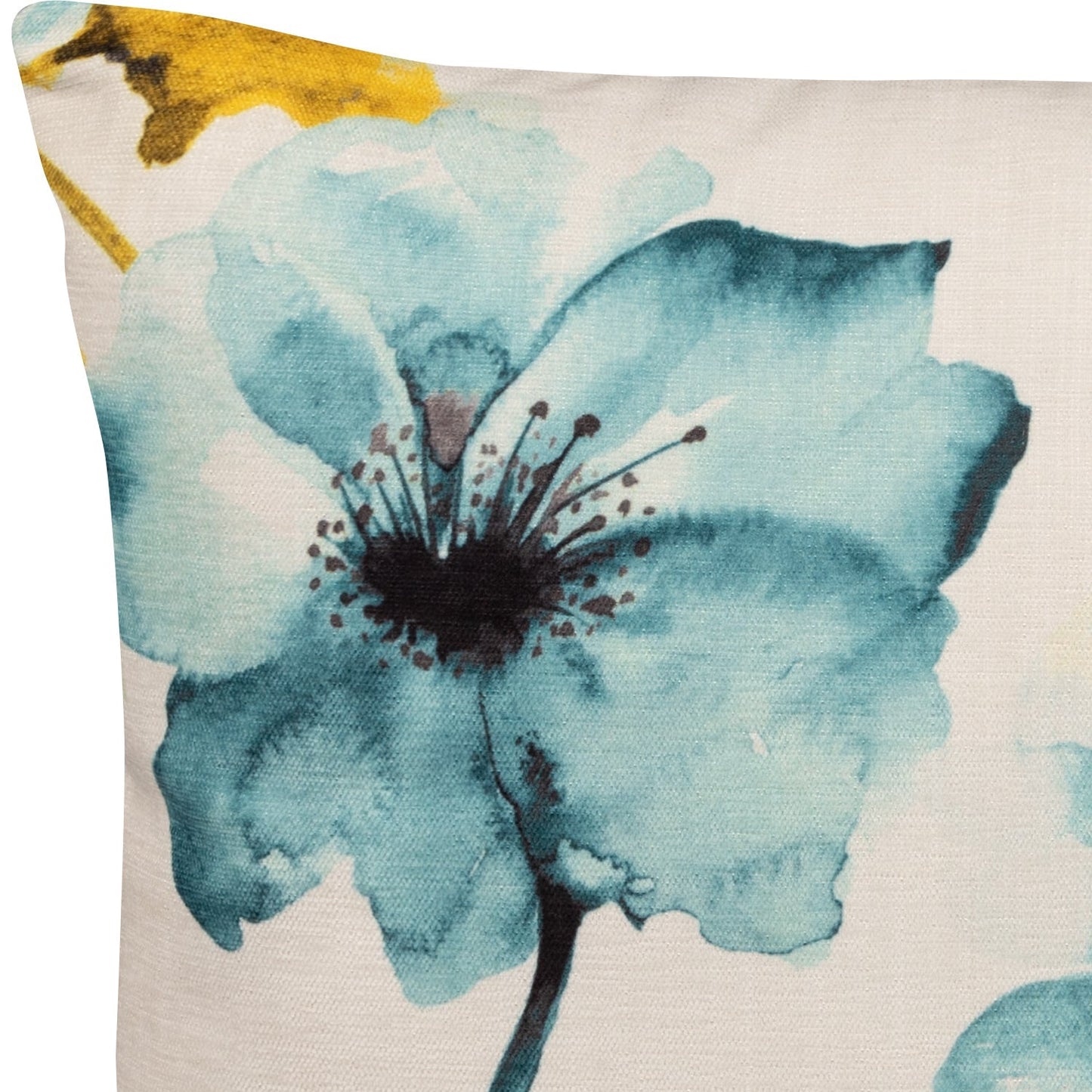 Edel Samt Kissenhülle Blaue Mohnblume 45x45 cm