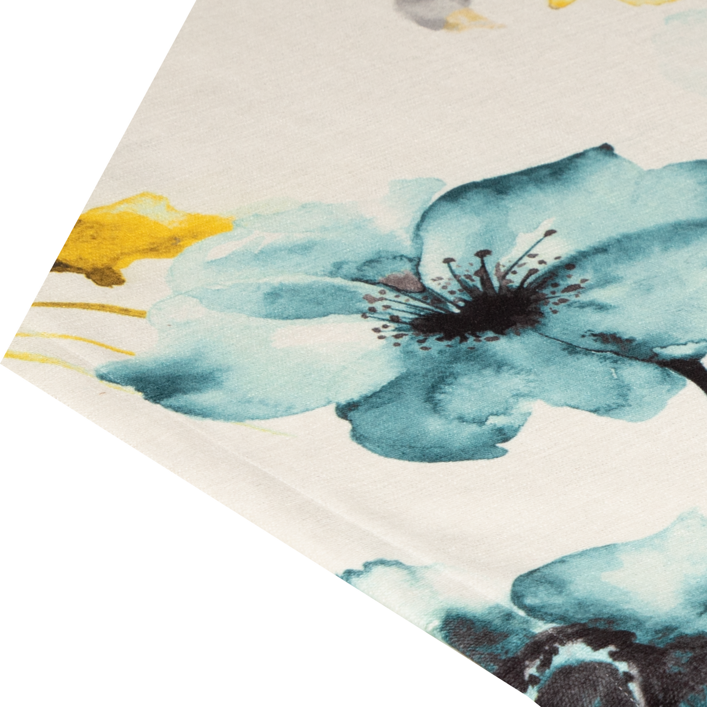 Edel Samt Tischdecke Blaue Mohnblume 110x110 cm
