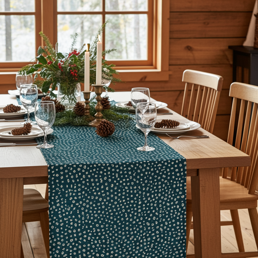 gepunktetes Tischband in türkis - Poemia Dots - 50/150 cm