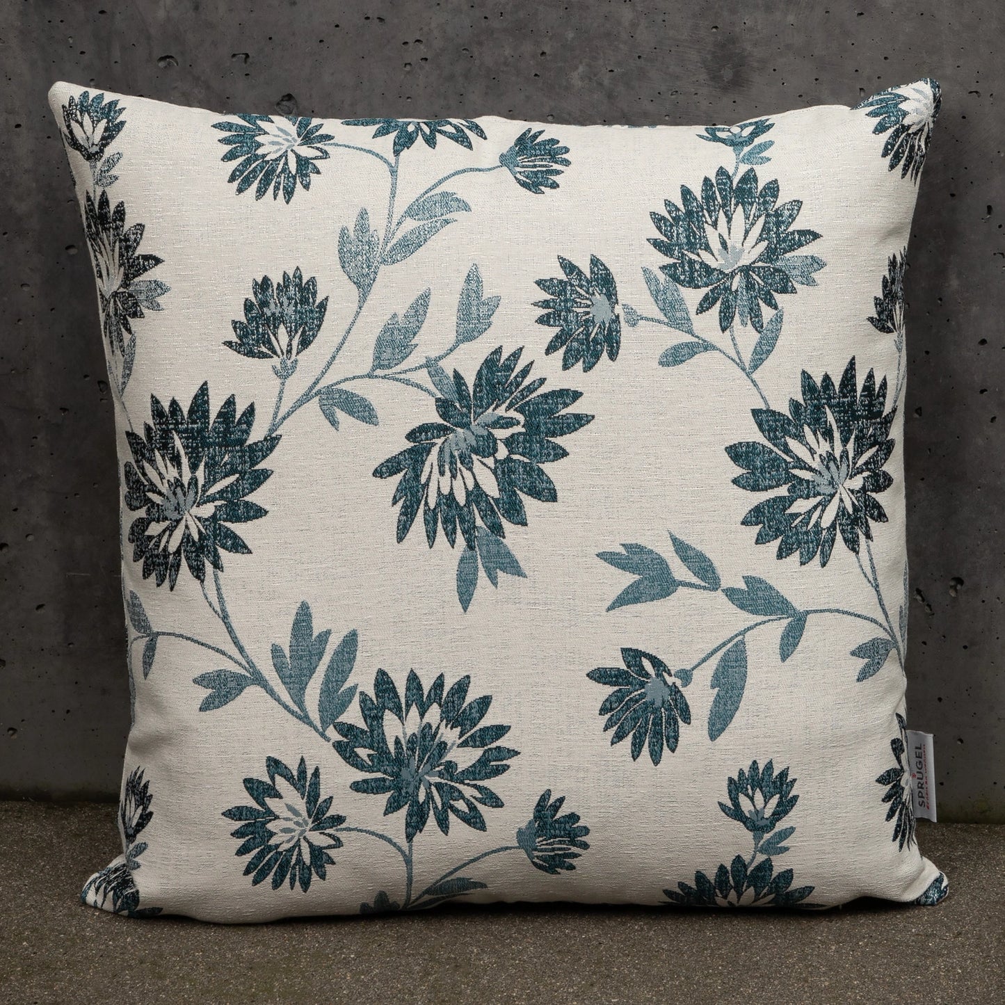 Kissenhülle Petrolblüten - Poemia Flower 50x50 cm