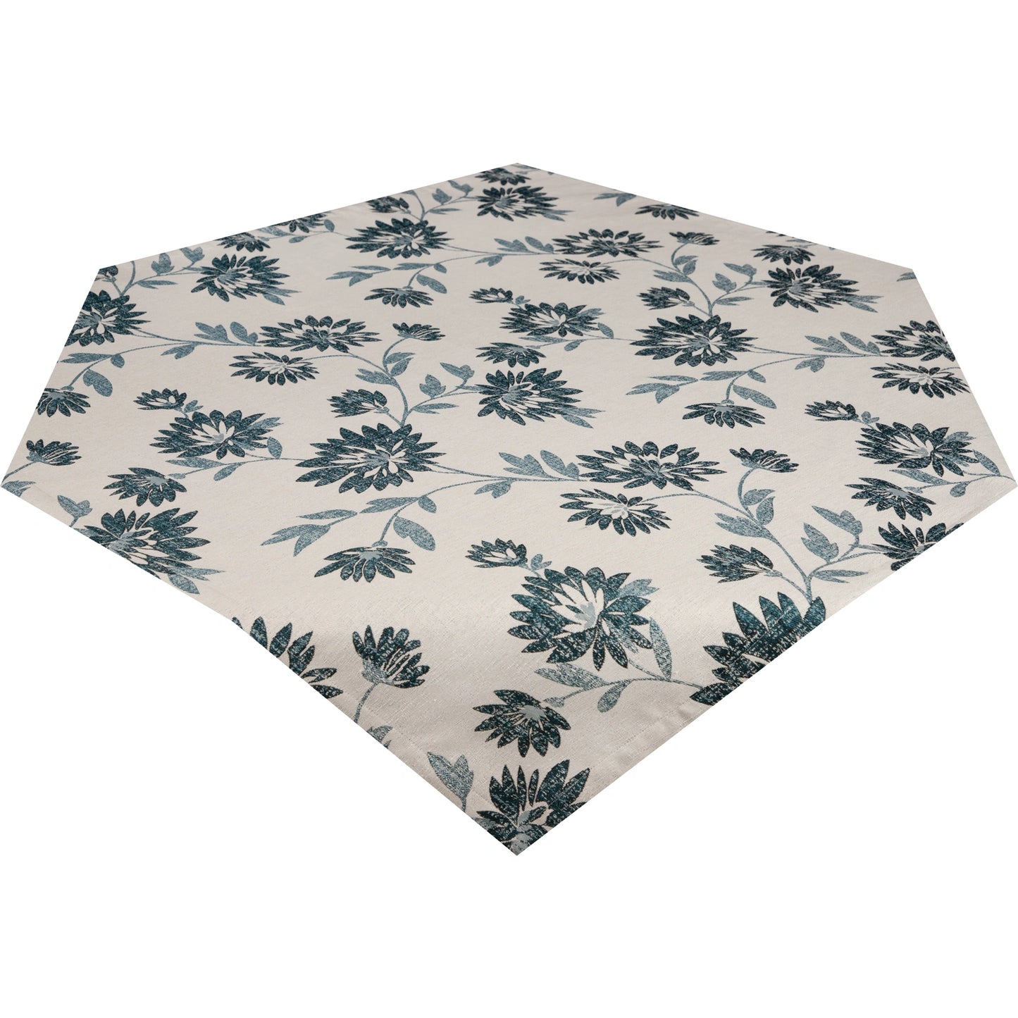 Tischdecke Petrolblüten - Poemia Flower 110/110 cm