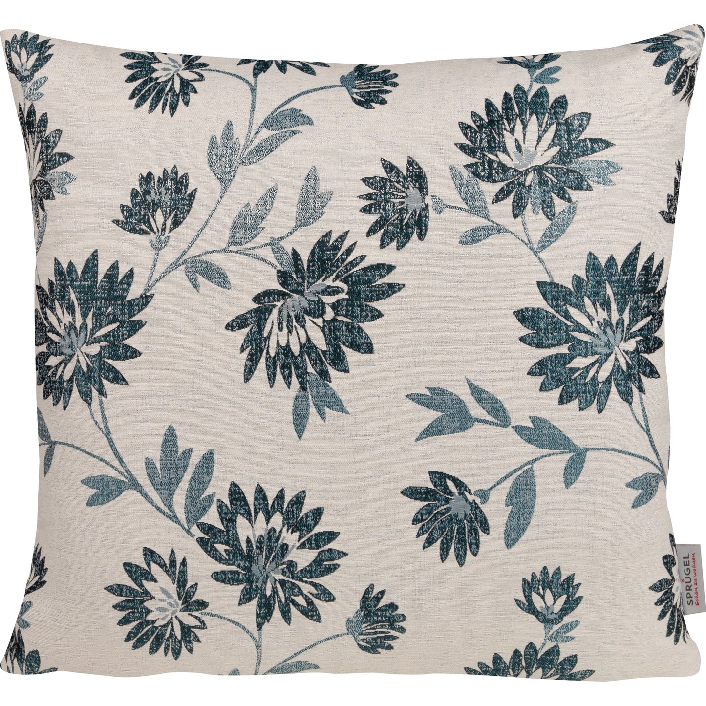 Kissenhülle Petrolblüten - Poemia Flower 50x50 cm