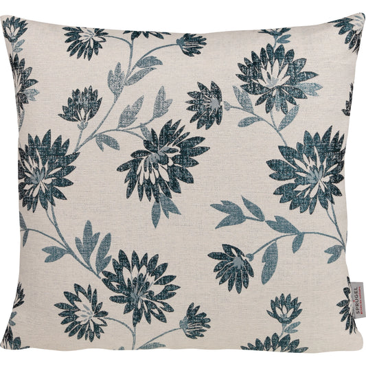 Kissenhülle Petrolblüten - Poemia Flower 50x50 cm