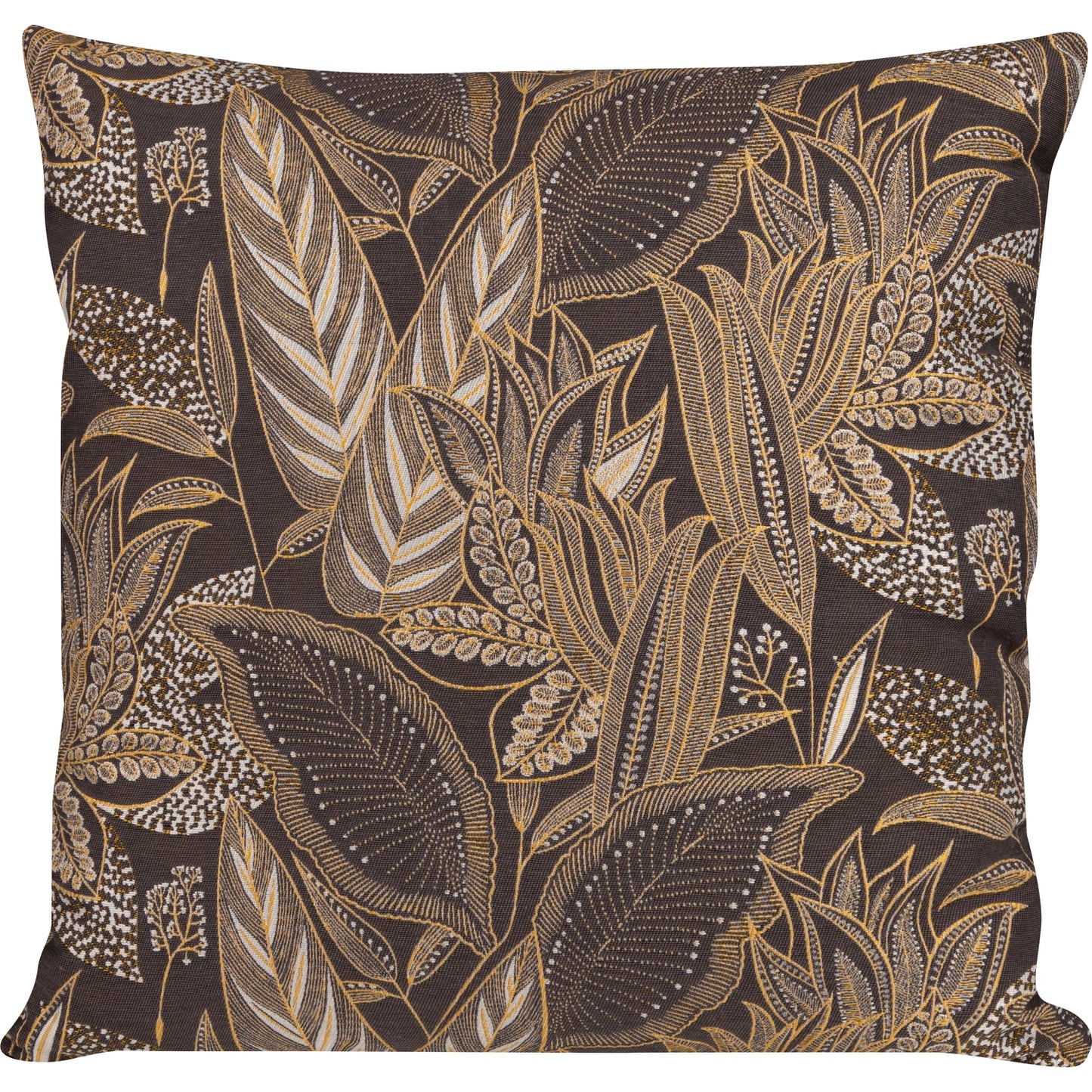 Kissenhülle Savannen Gold - Timbu Leaves dark 60x60 cm