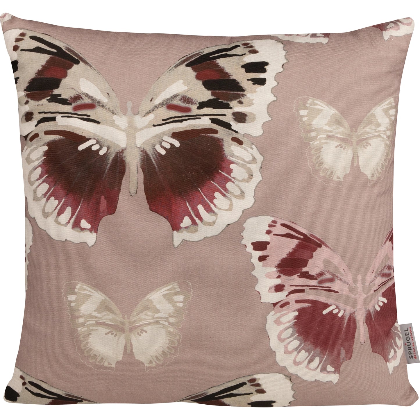 Kissenhülle Vintage Schmetterlinge - Burgund Butterfly 50x50 cm