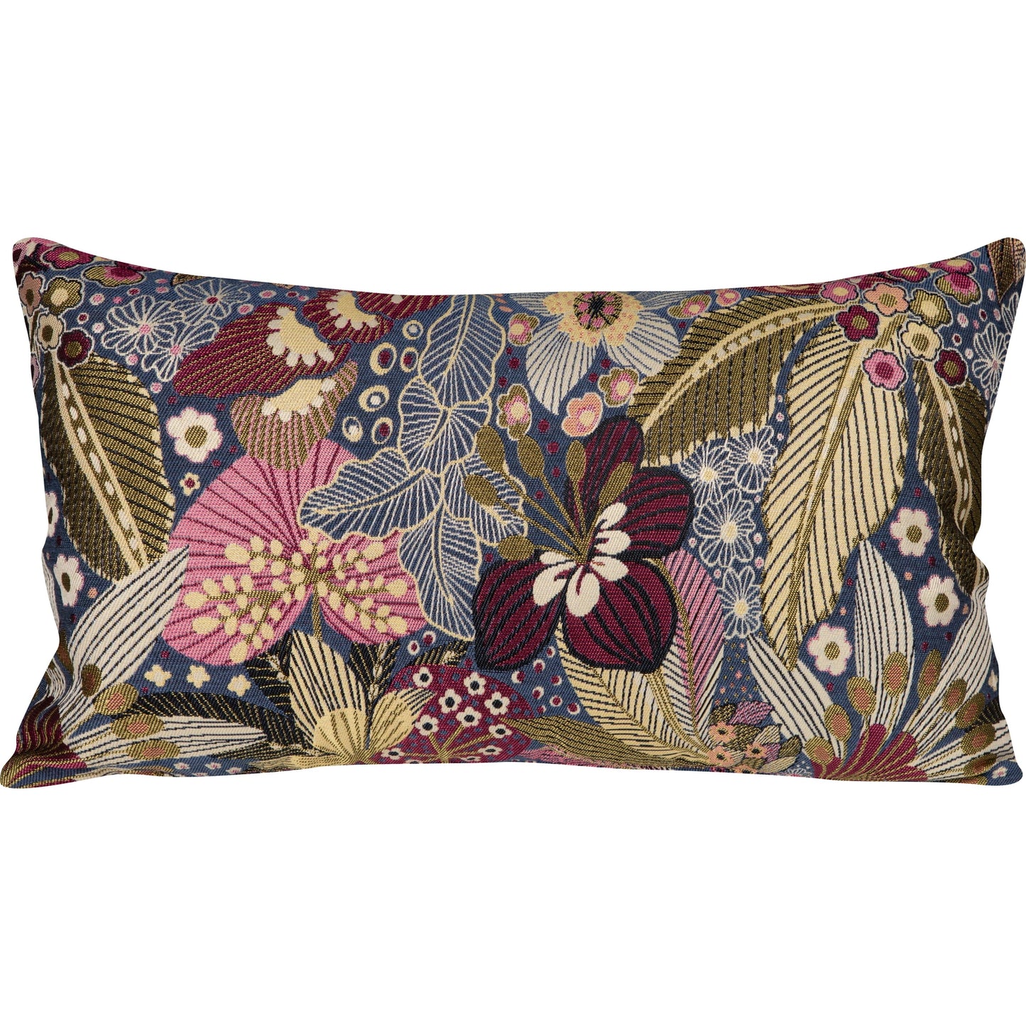 Jacquard Kissenhülle Mitternachtsgarten 30x50 cm