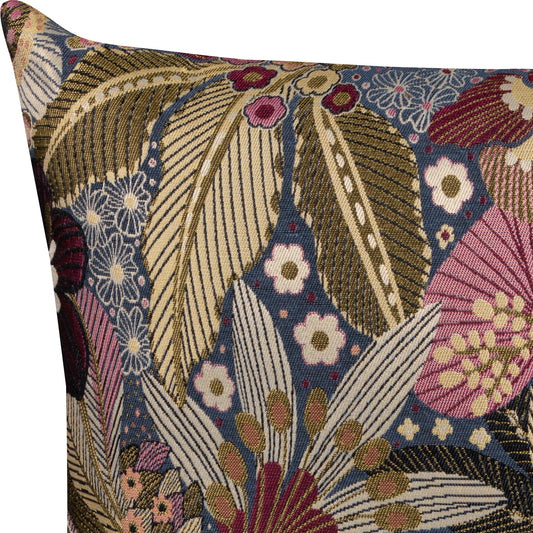Jacquard Kissenhülle Mitternachtsgarten 30x50 cm