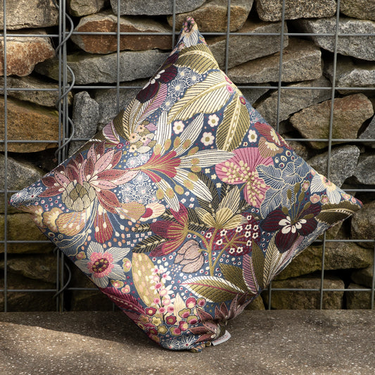 Kissenhülle Mitternachtsgarten - Burgund Flowerfield 60x60 cm