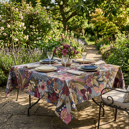 Jacquard Mitteldecke Mitternachtsgarten 85x85 cm
