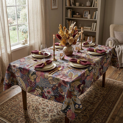 Jacquard Tischdecke Mitternachtsgarten 110x110 cm