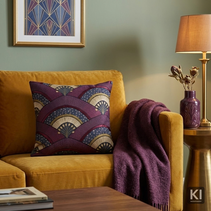 Jacquard Kissenhülle Glamour Fächer 40x40 cm